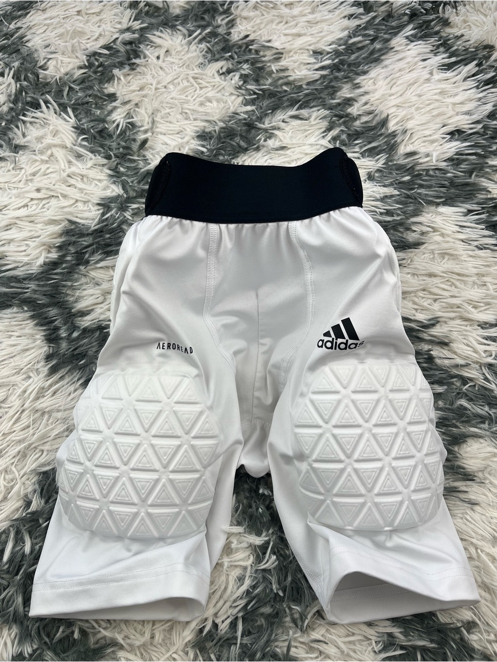 Adidas Men’s White Black Alphaskin 5-Pad Football Girdle Shorts Size Small
